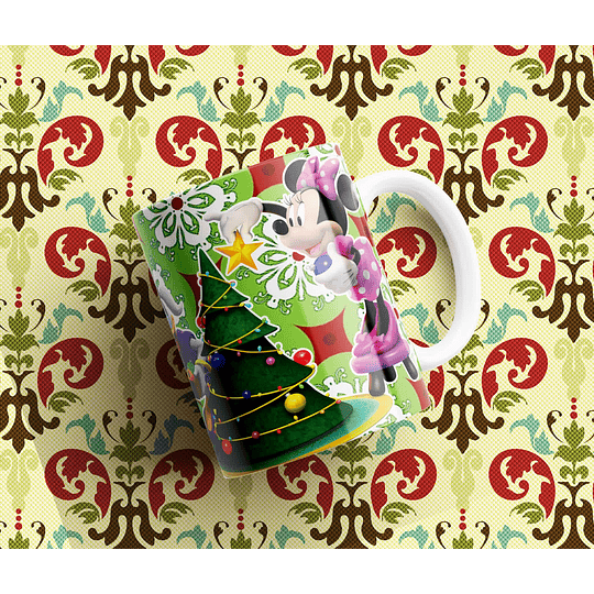 20 Diseños Plantillas Tazas Mickey Navidad Navideñas Archivos Png