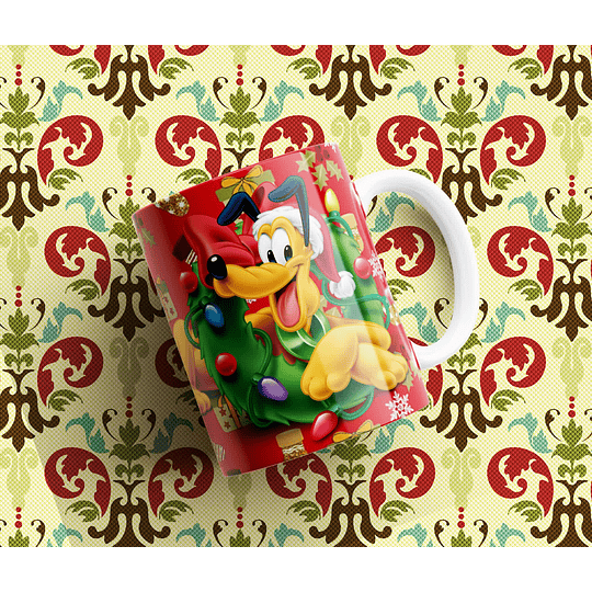 20 Diseños Plantillas Tazas Mickey Navidad Navideñas Archivos Png