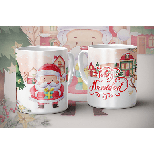 9 Diseños Plantillas Tazas Navidad Navideñas Archivos Png