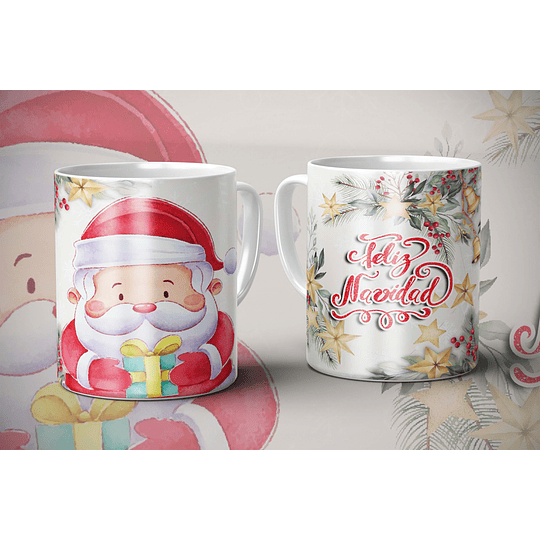 9 Diseños Plantillas Tazas Navidad Navideñas Archivos Png