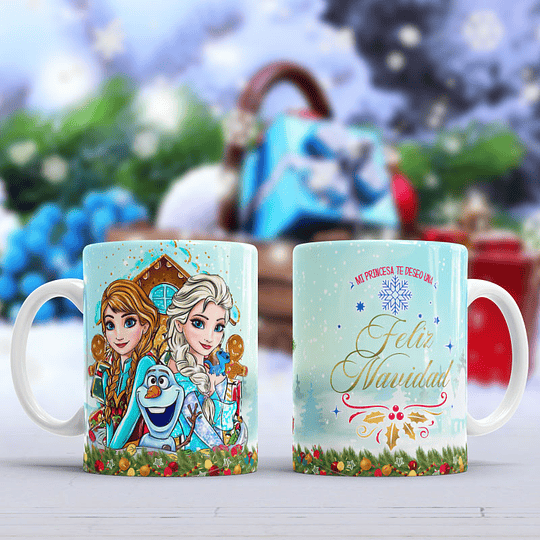 9 Diseños Plantillas Taza Princesas Navidad Archivos Png y Editables Photoshop