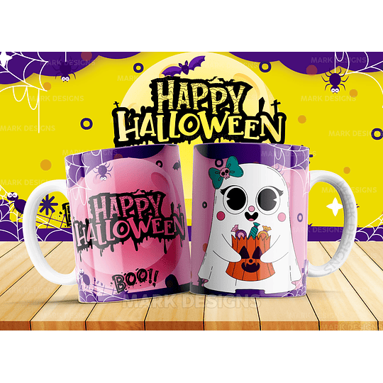 10 Diseños Plantillas Tazas Cut Halloween Editable + Png 