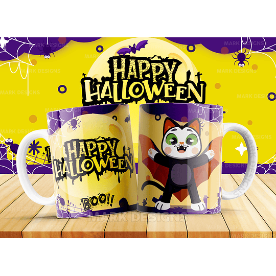 10 Diseños Plantillas Tazas Cut Halloween Editable + Png 