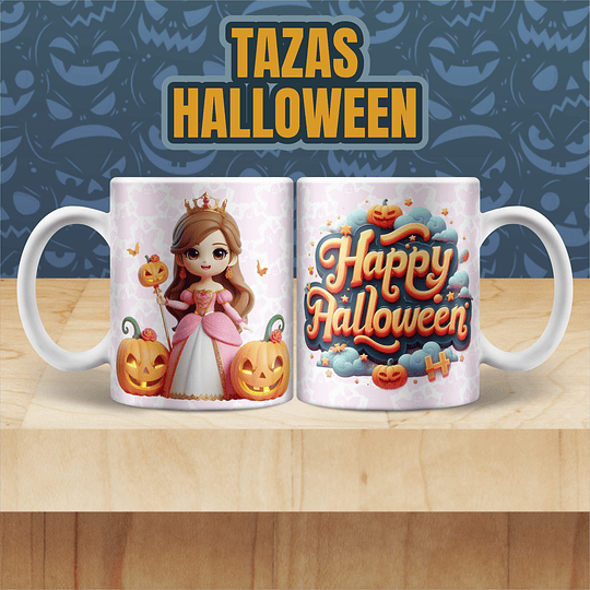 32 Diseños Plantillas Tazas Halloween en Jpg