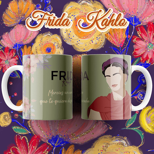 14 Diseños Plantillas Tazas Frida Khalo Archivos Jpg