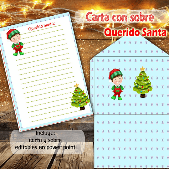 10 Carta com Sobre Querido Santa Navidad Navideñas Archivo Power Point