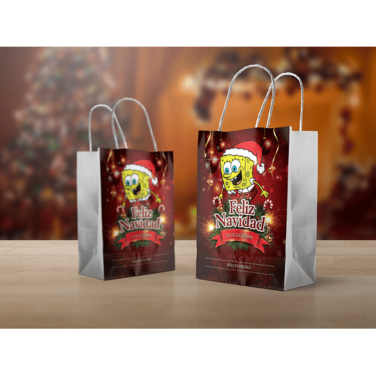 10 Diseños Plantillas Bolsas Bolsitas Navidad Navideño Archivo Png