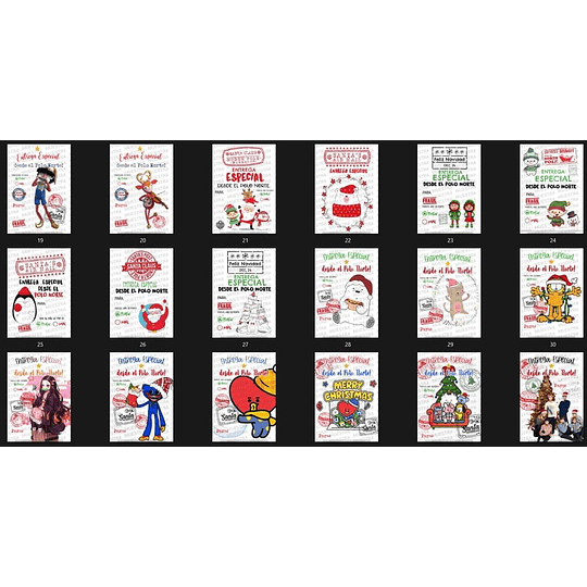 50 Diseños Plantillas Bolsas Bolsitas Navidad Navideño Archivos Png