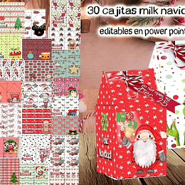 30 Cajitas Milk Navidad Navideñas Archivo Power Point