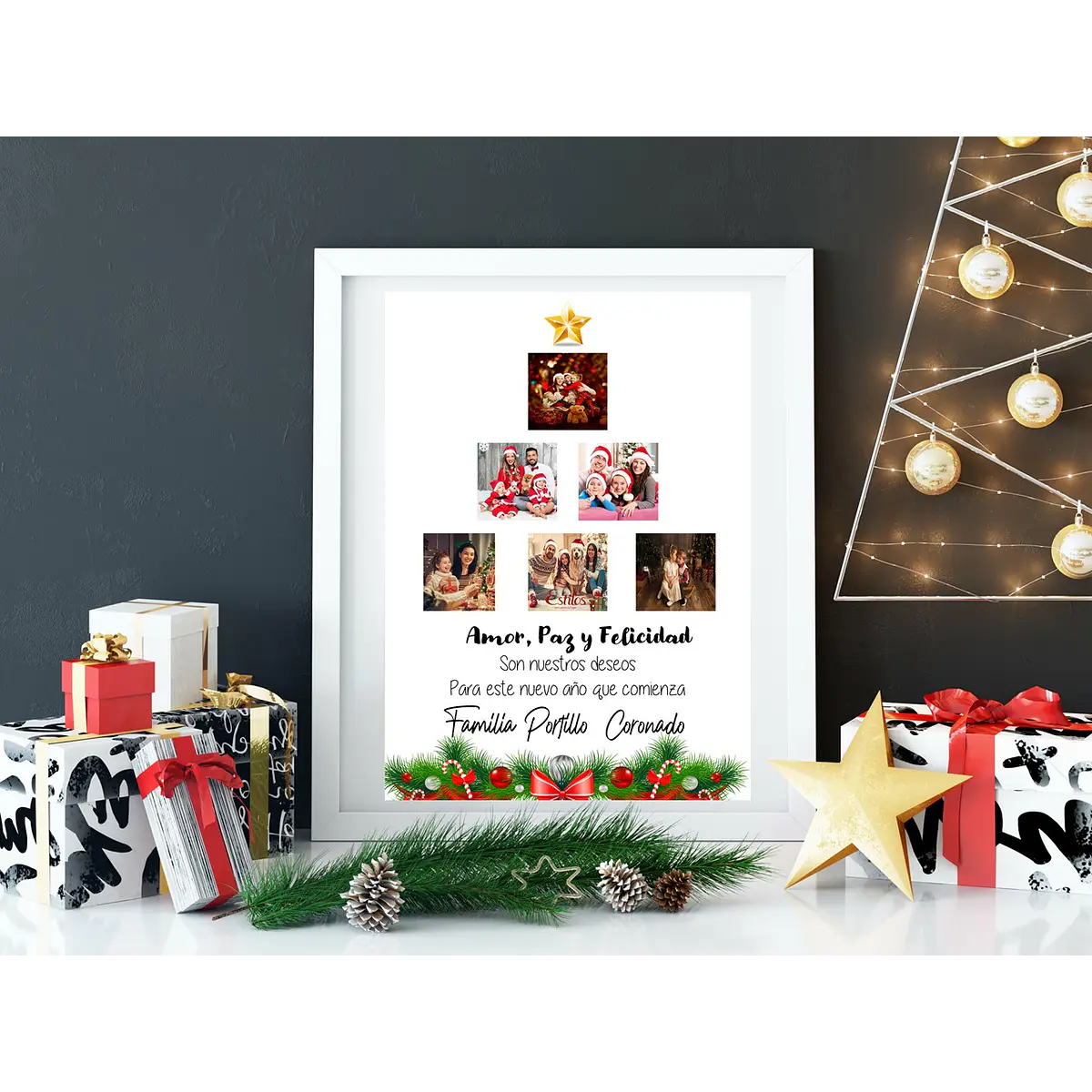 11 Diseños Plantillas Cuadro Navidad Navideño Collage Archiv