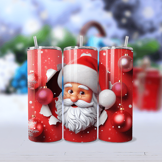 12 Diseños Plantillas Tumbler Navidad 3D Navideñas 20oz Alta Resolución Png