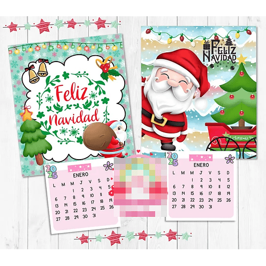 Archivo Diseños Plantillas Calendarios Navidad 2025 Archivos Pdf y Power Point Gratis Free