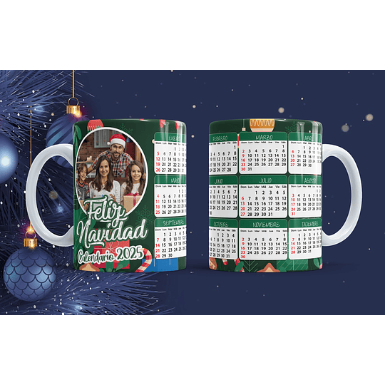 15 Diseños Plantillas Tazas Calendário Navidad 2025 Archivos Png Editable Psd y Mockups