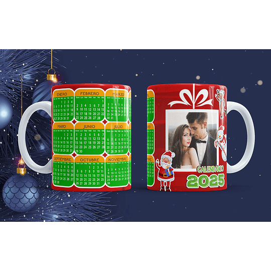 15 Diseños Plantillas Tazas Calendário Navidad 2025 Archivos Png Editable Psd y Mockups