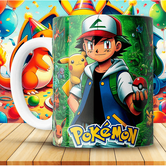 12 Diseños Plantillas Tazas Pokemon Archivos Png y Mockups