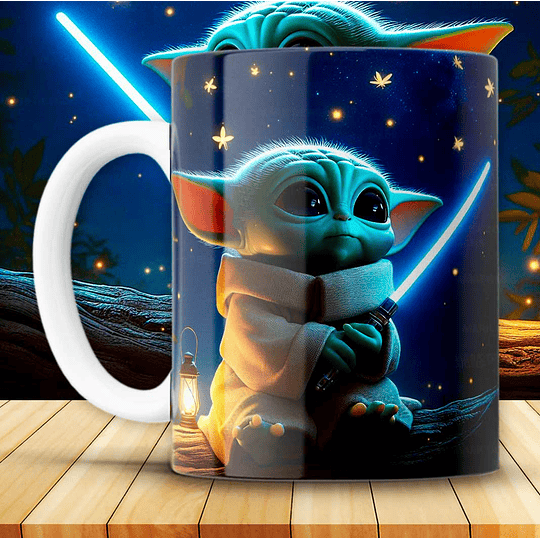 12 Diseños Plantillas Tazas Baby Yoda Archivos Png y Mockups