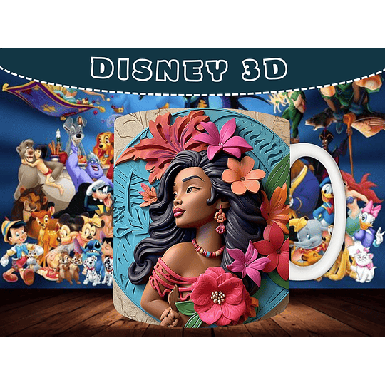 14 Diseños Plantillas Tazas 3D Disney Archivos Png y Mockups