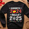 10 Diseños Plantillas Poleras Adios 2024 Bienvenido 2025 Navidad Archivos Png