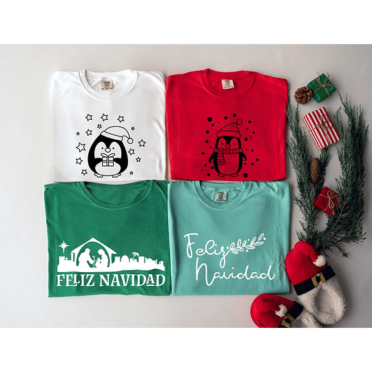 15 Diseños Plantillas Poleras Navidad Archivos Png y Editables