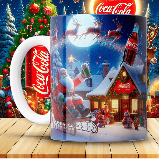 11 Diseños Plantillas Tazas Coca Cola Navidad Archivos Png