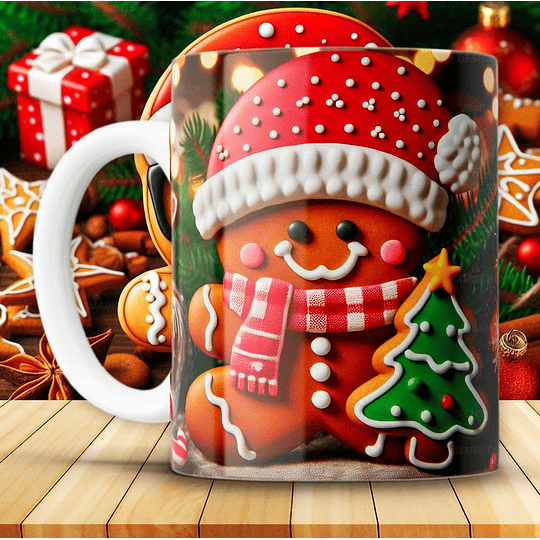 10 Diseños Plantillas Tazas Santa Claus Navidad 3D Archivos Png