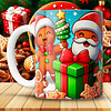 10 Diseños Plantillas Tazas Santa Claus Navidad 3D Archivos Png