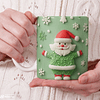 11 Diseños Plantillas Tazas Santa Claus Papa Noel 3D Archivos Png