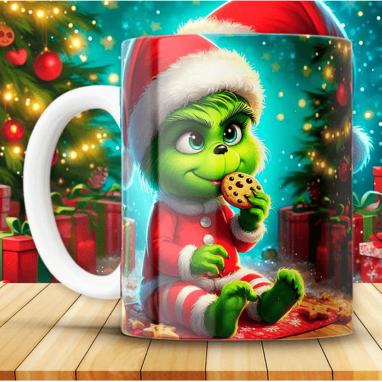 12 Diseños Plantillas Tazas Grinch Navidad Archivos Png