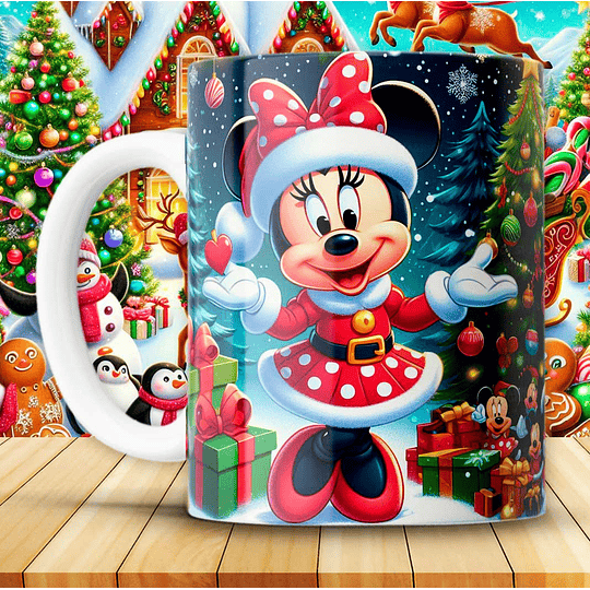 10 Diseños Plantillas Tazas Navidad 3D Disney Archivos Png