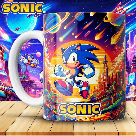 12 Diseños Plantillas Tazas Sonic Archivos Png