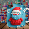 20 Diseños Plantillas Tazas Navidad 3D Santa Claus Archivos Png