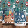 24 Diseños Plantillas Tazas Feliz Navidad Capibara Archivos Png y Editables Psd