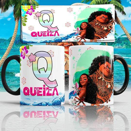 26 Diseños Plantillas Tazas Alfabeto Abecedário Moana Archivos Png y Editables Psd