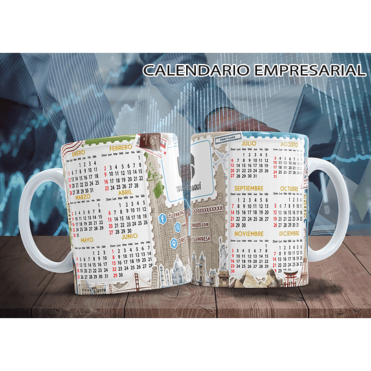 10 Diseños Plantillas Tazas Calendarios Empresarial 2025 Archivos Png y Editables Psd