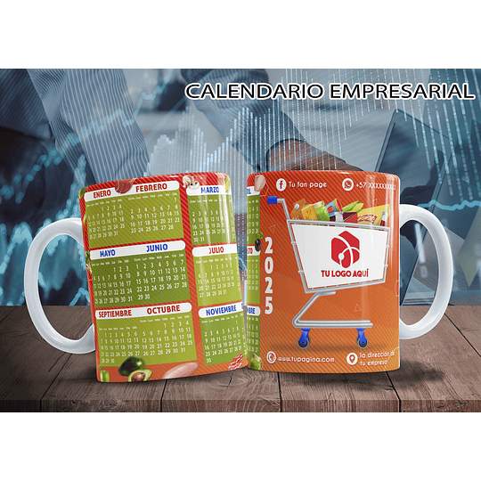 10 Diseños Plantillas Tazas Calendarios Empresarial 2025 Archivos Png y Editables Psd