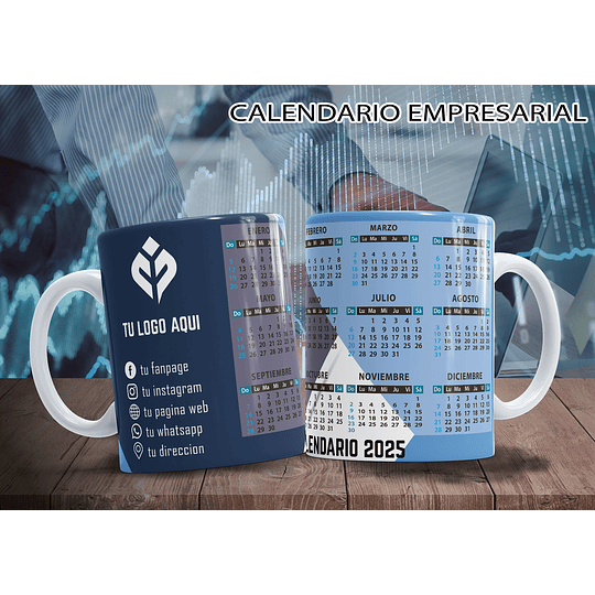 10 Diseños Plantillas Tazas Calendarios Empresarial 2025 Archivos Png y Editables Psd