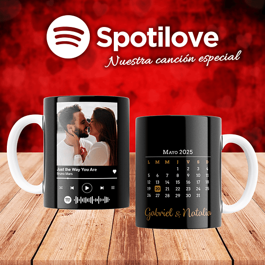 24 Diseños Plantillas Tazas SpotiLove Calendario 2025 San Valentin Enamorados Editable Psd