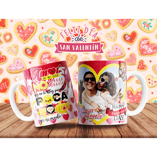 10 Diseños Plantillas Tazas San Valentin Enamorados Editable y Png