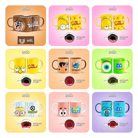 22 Diseños Plantillas Tazas Infantil Boca Archivos Png