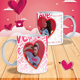 12 Diseños Plantillas Tazas San Valentin Enamorados 2 Editable y Png