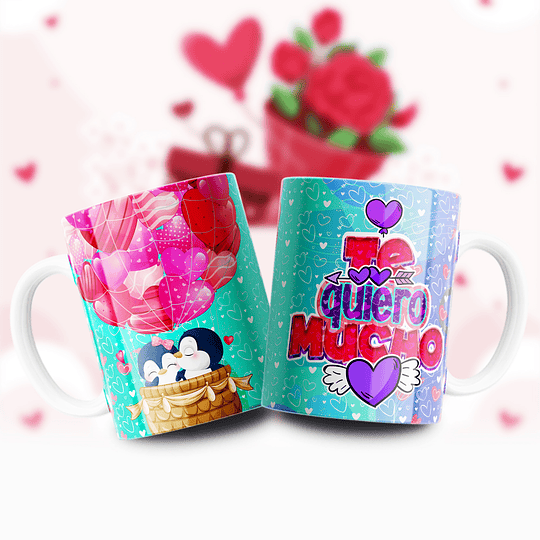 12 Diseños Plantillas Tazas San Valentin Archivos Editabels Psd y Jpg