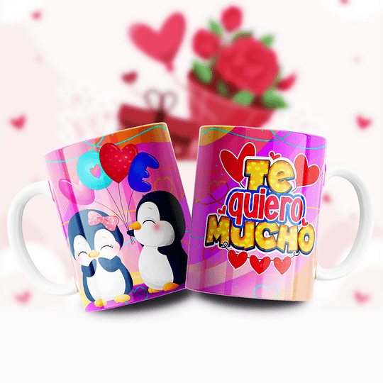 12 Diseños Plantillas Tazas San Valentin Archivos Editabels Psd y Jpg