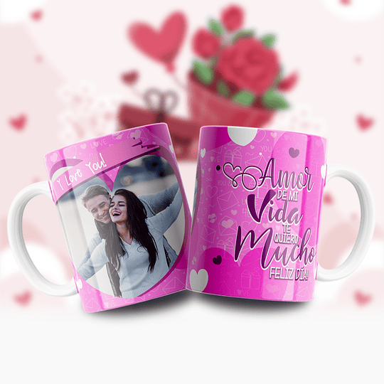 11 Diseños Plantilla Tazas Con Foto San Valentin Archivos Editables Psd y Png