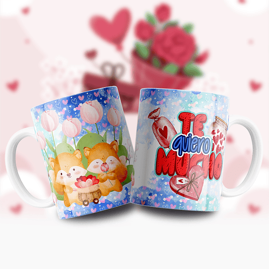 12 Diseños Plantilla Tazas Te Quiero Mucho 2 San Valentin Archivos Editables Psd y Png