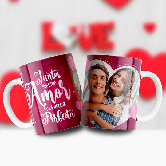 12 Diseños Plantilla Tazas Com Foto San Valentin Archivos Editables Psd y Png