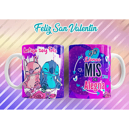 10 Diseños Plantilla Tazas Stitch Feliz San Valentin Archivos Editables Psd y Jpg