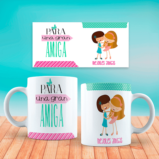 15 Diseños Plantilla Tazas Amigas Archivos Editables Psd y Png