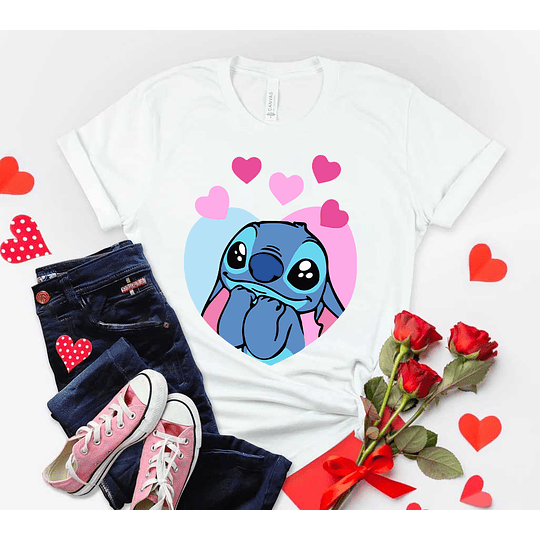 30 Diseños Plantilla Poleras Stitch Love San Valentin Archivos Svg Png