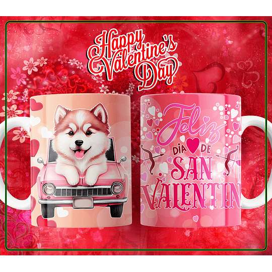 20 Diseños Plantilla Tazas Dog Love San Valentin Archivos Editables Psd y Png