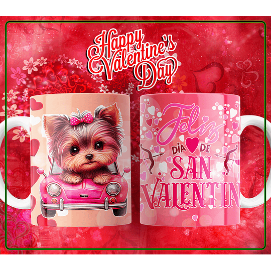 20 Diseños Plantilla Tazas Dog Love San Valentin Archivos Editables Psd y Png